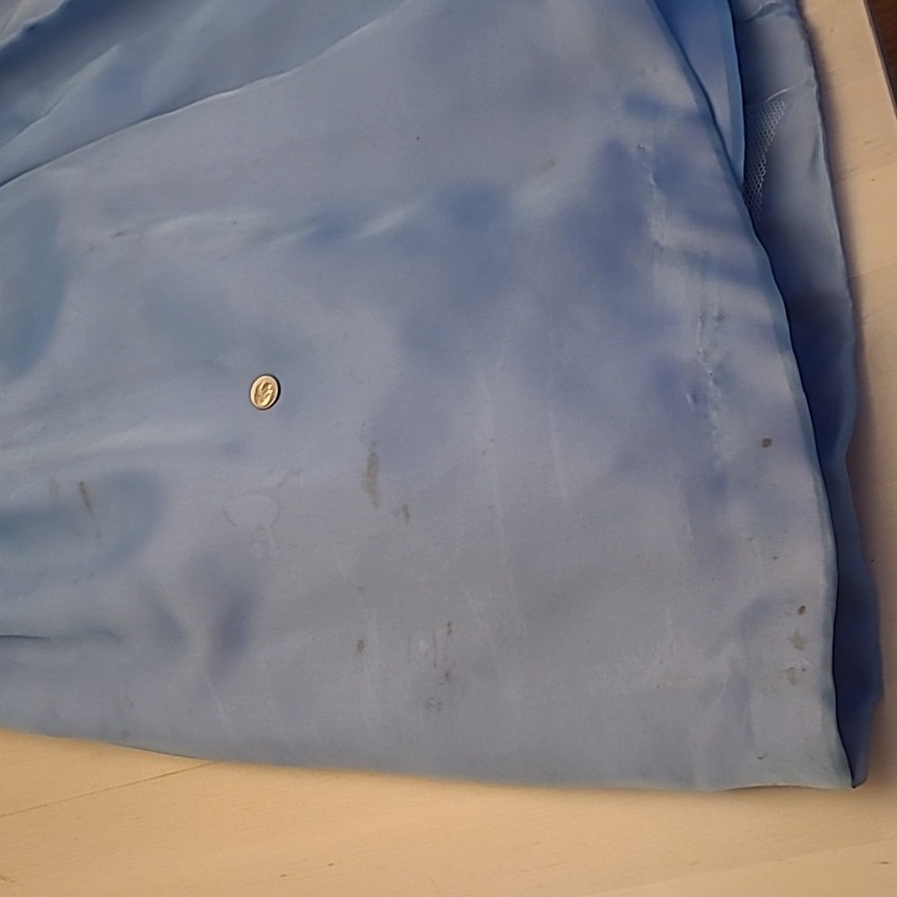 VTG 1950s Handmade Fit n' Flare Layered Blue Short Sleeved Cocktail Dress - Picture 17 of 17